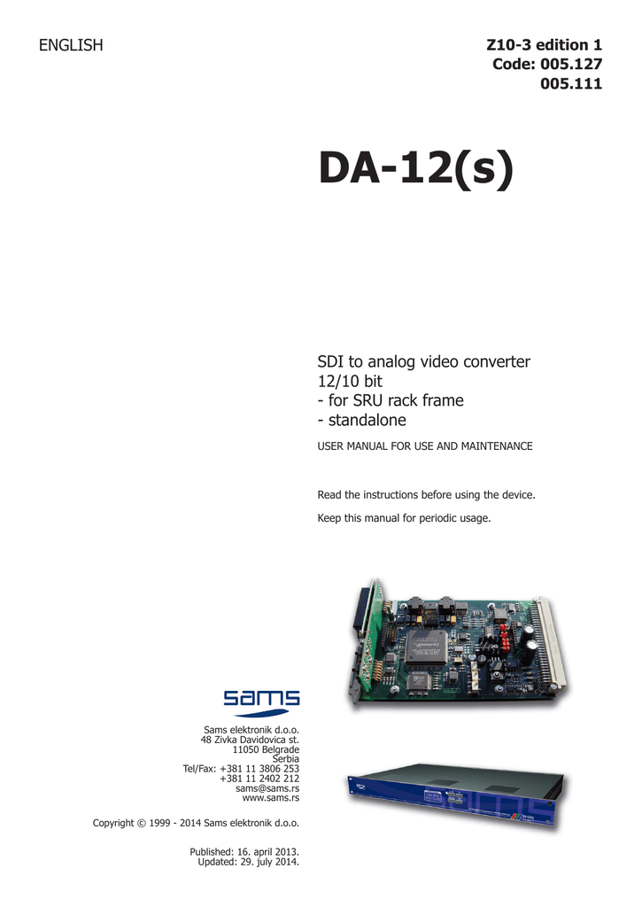 Sams User manual Manualzz