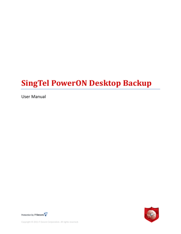 SingTel PowerON Desktop Backup | Manualzz