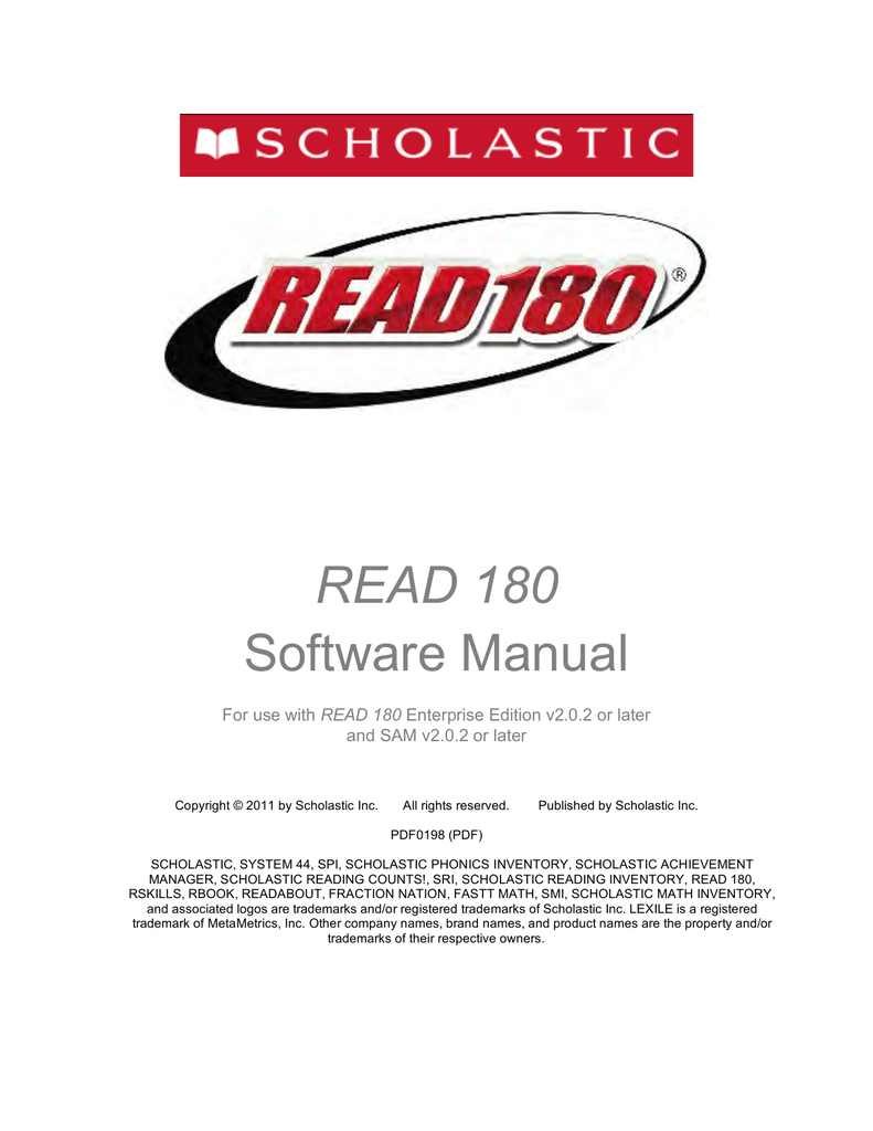 READ 180 Software Manual - Scholastic Education Product Support |  manualzz.com
