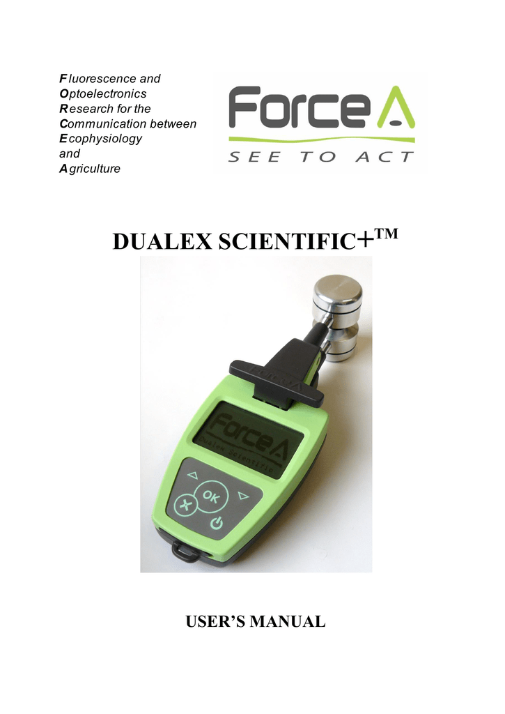 FORCE-A DUALEX SCIENTIFIC+ polyphenol & chlorophyll | Manualzz