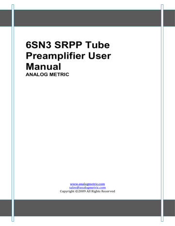 6N3 SRPP Tube Preamplifier User Manual | Manualzz