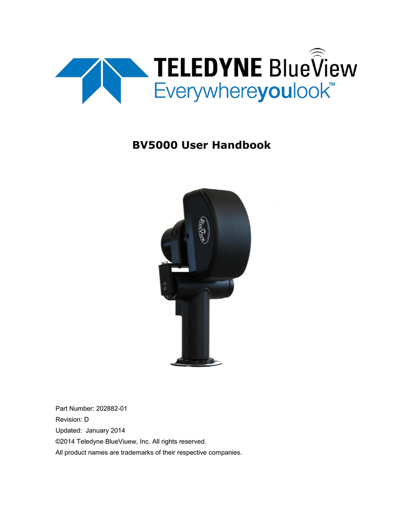 Blueview BV5000 User Handbook | Manualzz