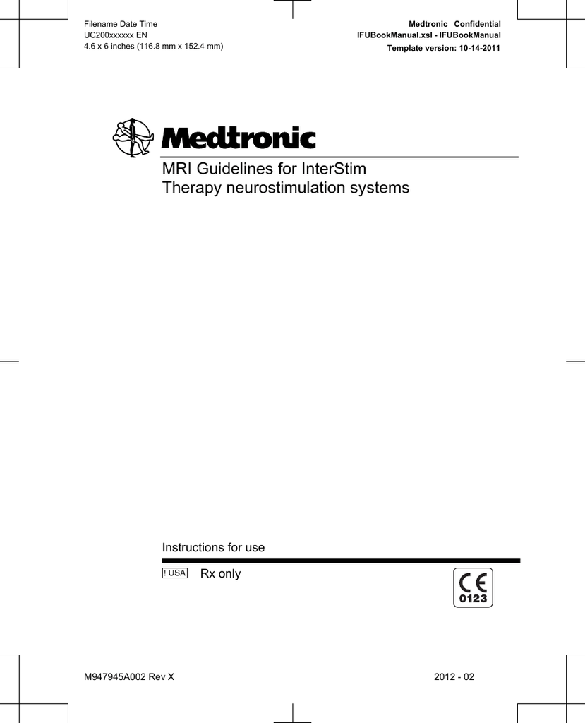 MRI Guidelines for InterStim Therapy neurostimulation systems | Manualzz