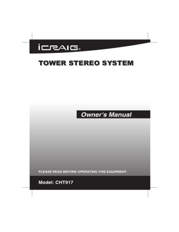Craig Electronics CHT917 Home Theater System User manual | Manualzz