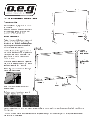 Camp Chef OS144 Projection Screen User manual Manualzz