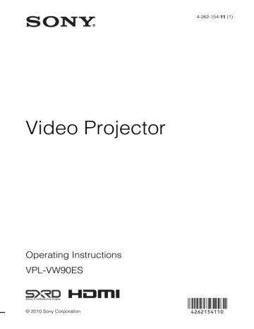Sony VPL-VW90ES Projector Owner Manual | Manualzz