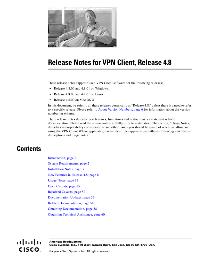 cisco vpn client 4.8.01