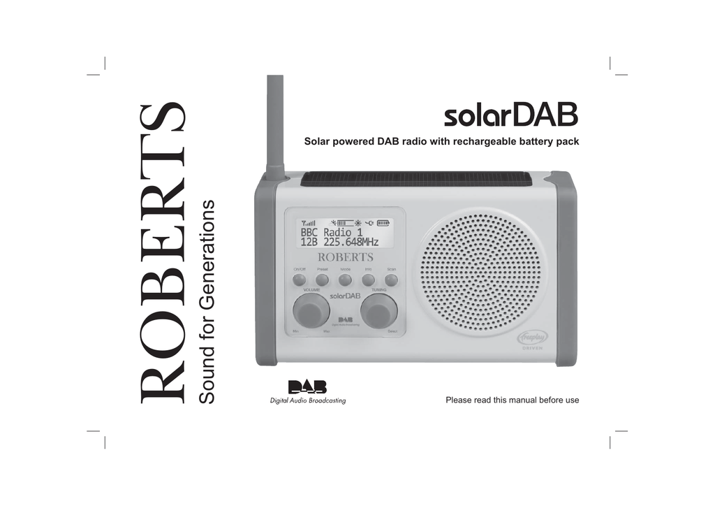 Roberts Radio Solar Powered DAB Radio User manual Roberts