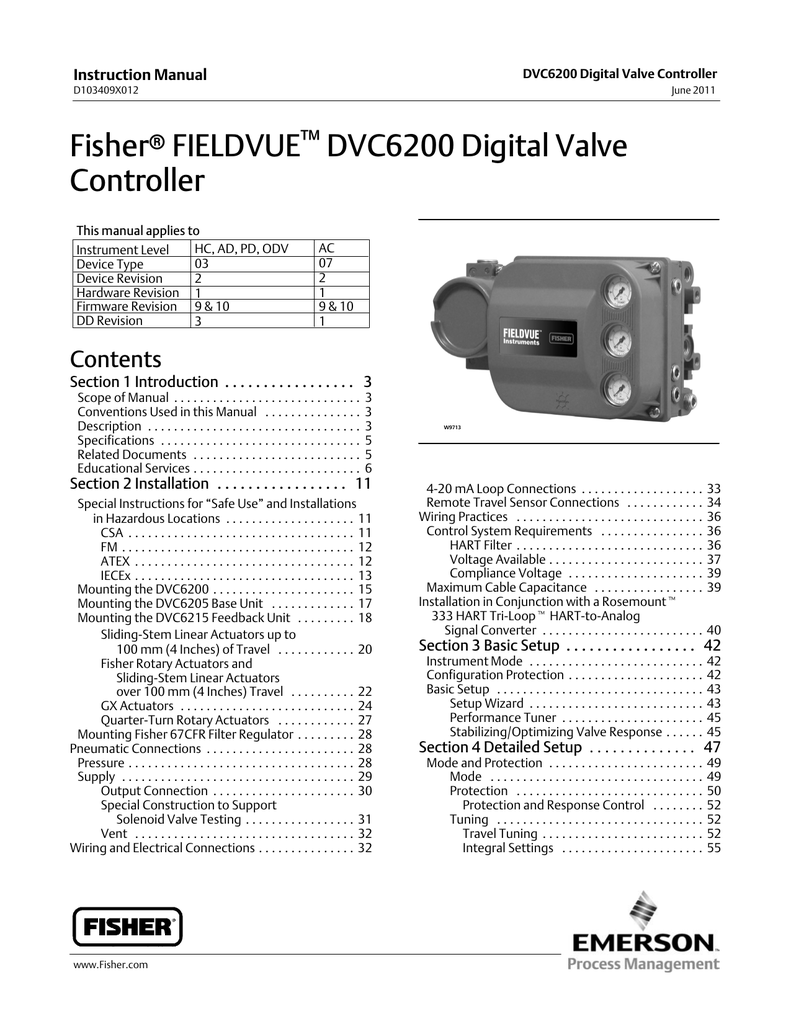 Fieldvue DVC 6200 Instruction manual | Manualzz
