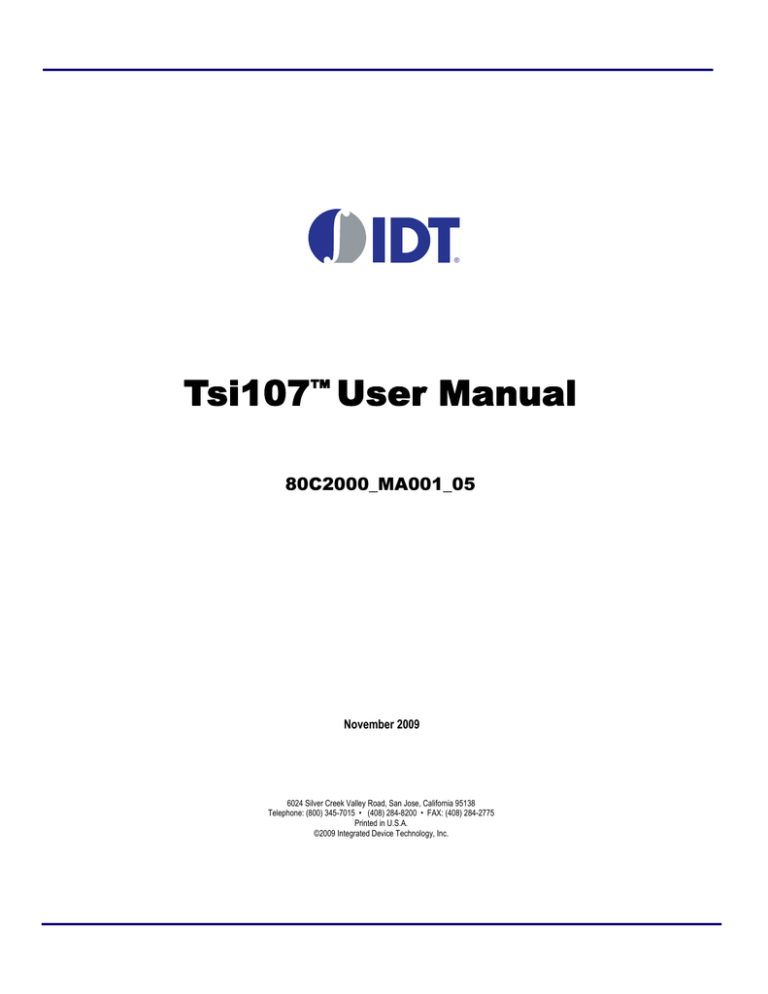 Tsi107 User Manual Manualzz