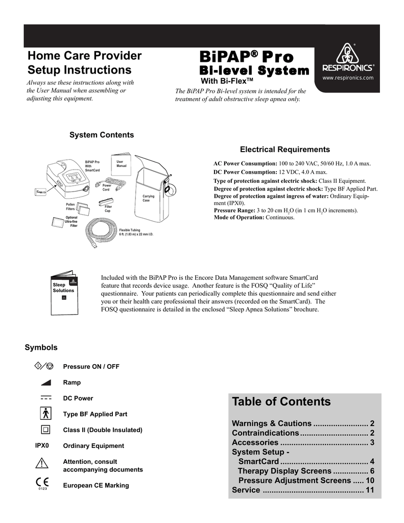 Respironics Bipap Pro Manualzz