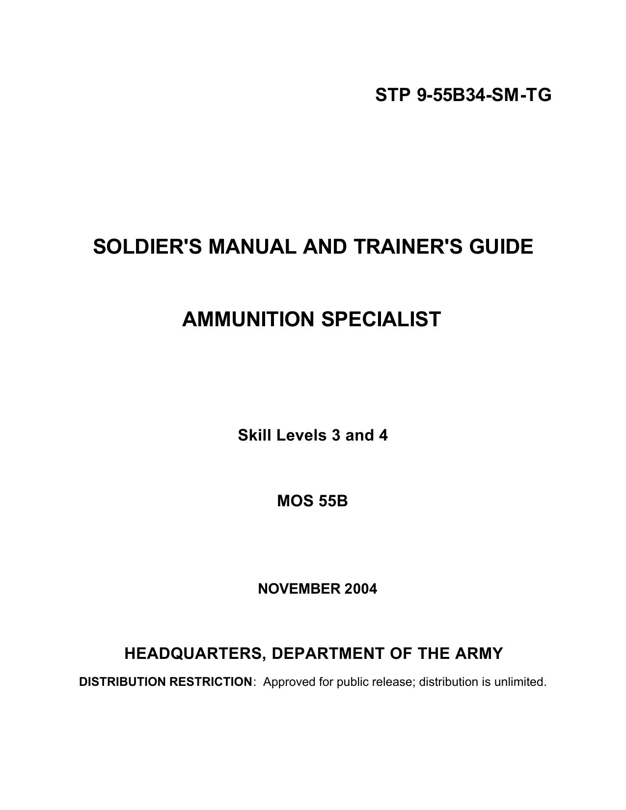 Ammunition Dodic Chart