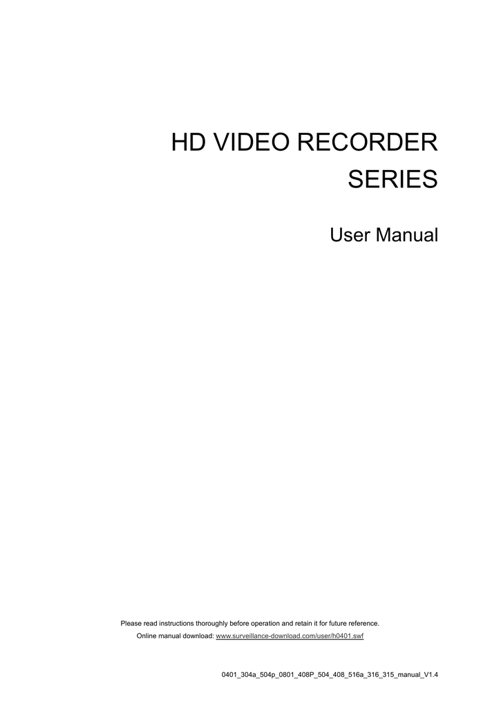 HD VIDEO RECORDER SERIES Manualzz