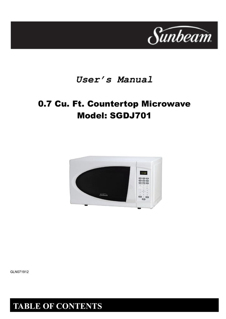 Sunbeam 0.7 CuFt 700 Watt Microwave Oven SGDJ701, White 