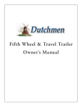 Dutchmen Fifth Wheel, Travel Trailer Owner's Manual