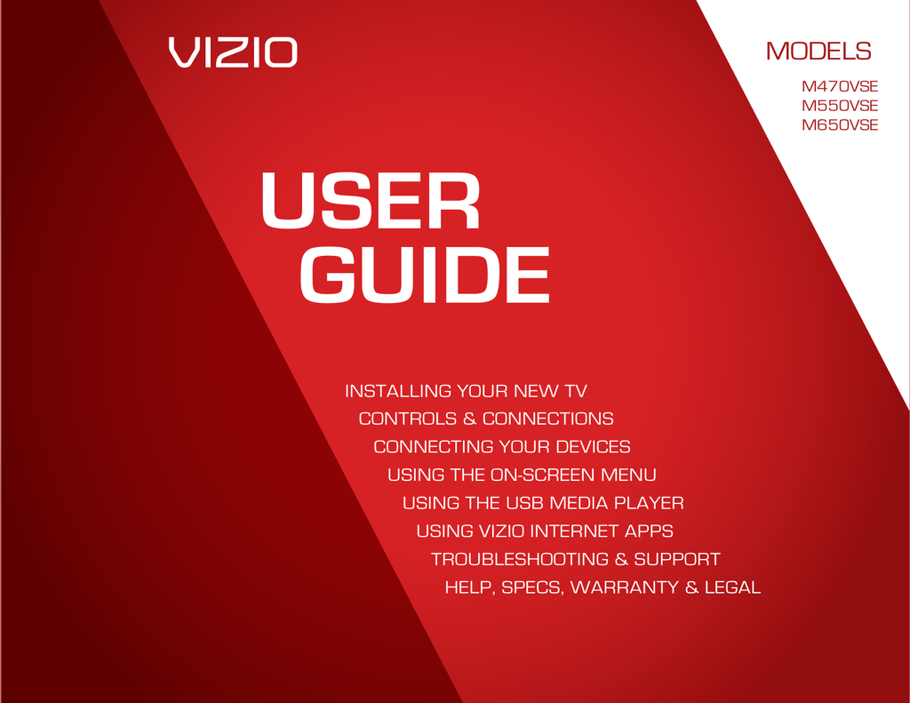 Vizio M650VSE Flat Panel Television User manual Manualzz