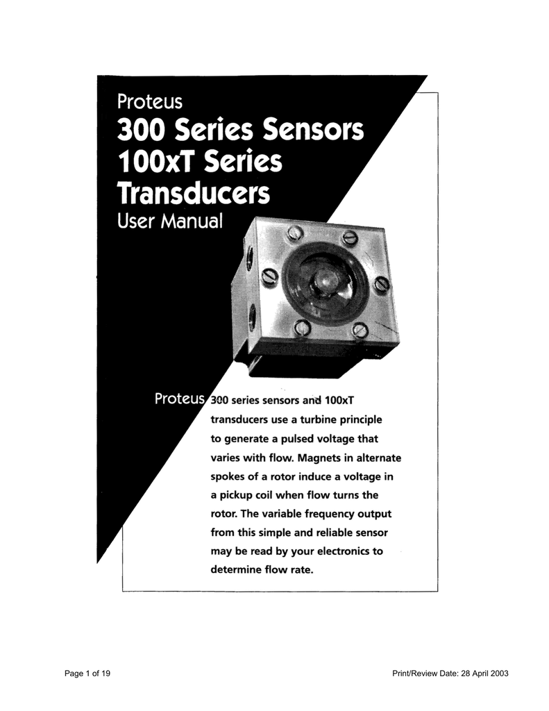 Proteus Industries 100XT Technical Reference Manual | Manualzz