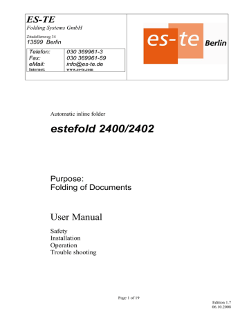 estefold 2400/2402 | Manualzz