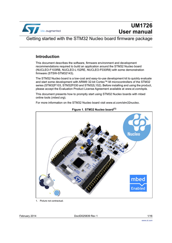 Getting Started With The Stm32 Nucleo Board Firmware