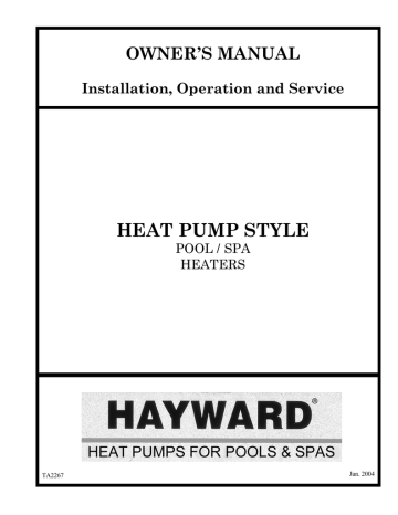 Hayward HeatPro Series Owner's Manual | Manualzz