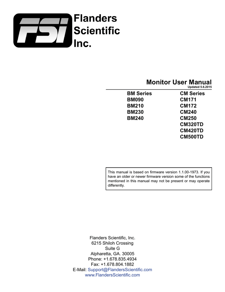 Monitor User Manual - Flanders 