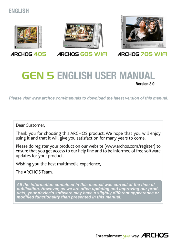 Archos 605 WiFi User manual | Manualzz