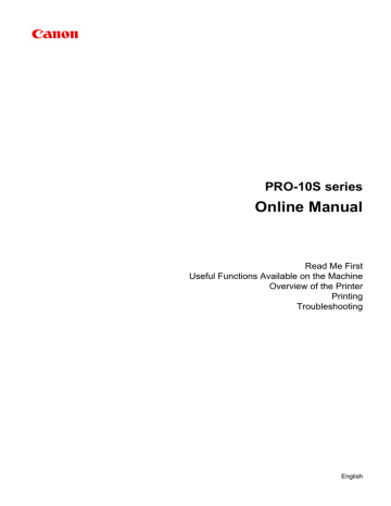 Canon PIXMA PRO-10S Online Manual | Manualzz