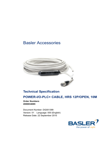 Basler Power I O PLC Cable 12p open 10 m Data Sheet Manualzz