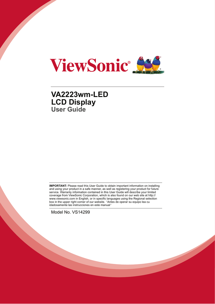 ViewSonic VA2223WMLED Owner Manual Manualzz