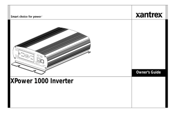 Xantrex 302106006BK-1 Power Inverter Owner's Guide | Manualzz
