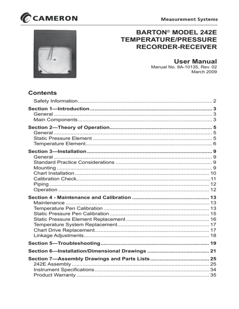 Anderson Guardian Chart Recorder Manual