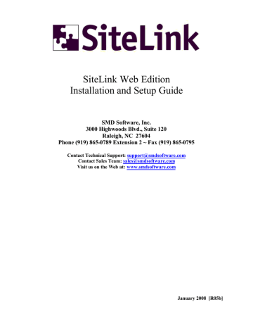 SiteLink Web Edition Installation and Setup Guide | Manualzz