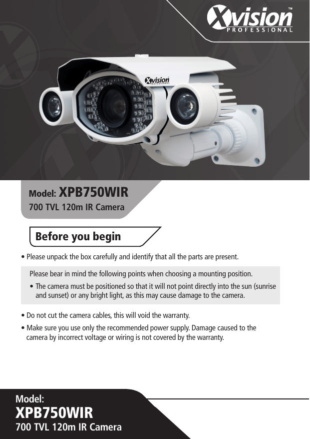 Xvision XPB750WIR User manual Manualzz