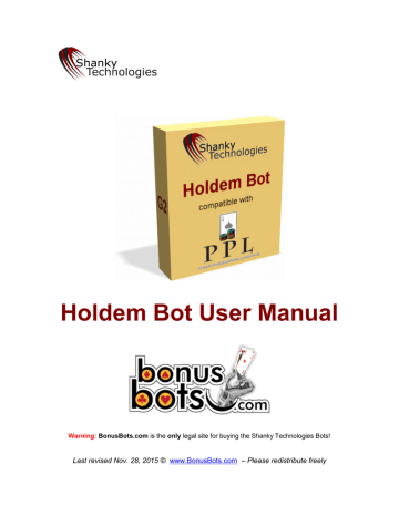 Holdem Bot User Manual | Manualzz
