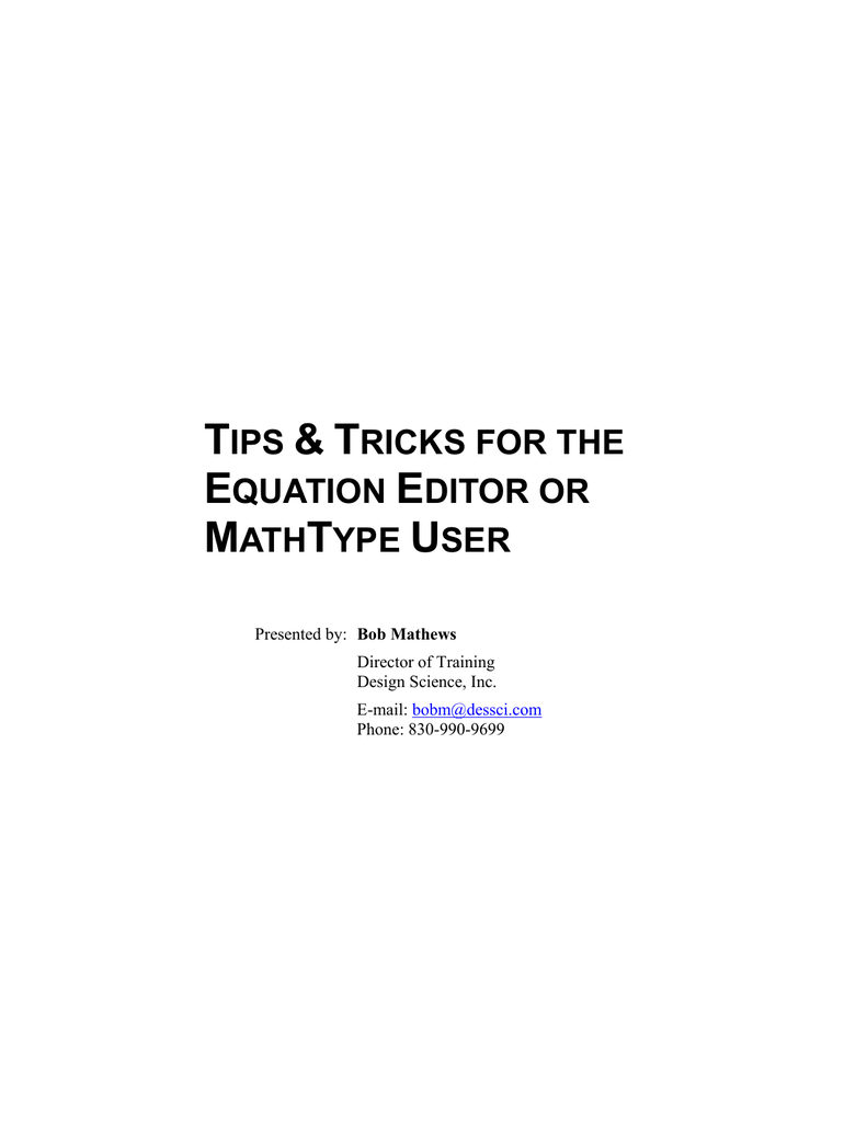 ms word mathtype exponents