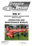 Plough RW 47 Operation and Maintenance Manual