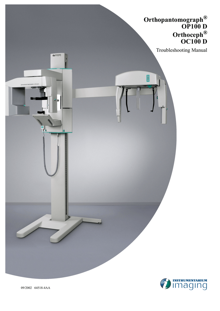 Orthopantomograph Op100 D Orthoceph Oc100 D Manualzz