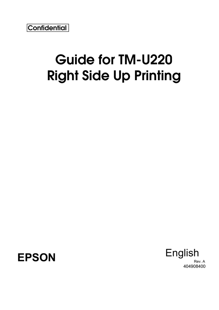 Epson Tm U220 Guide Manualzz 4627