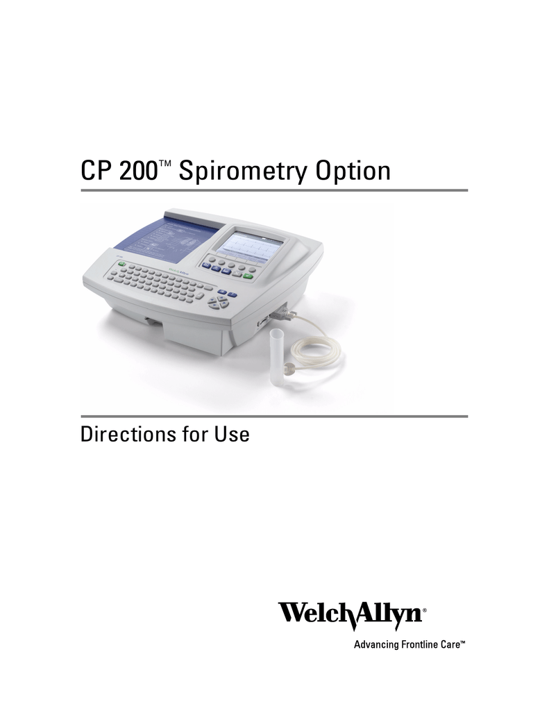 CP 200 Spirometry Option Directions for Use Manualzz