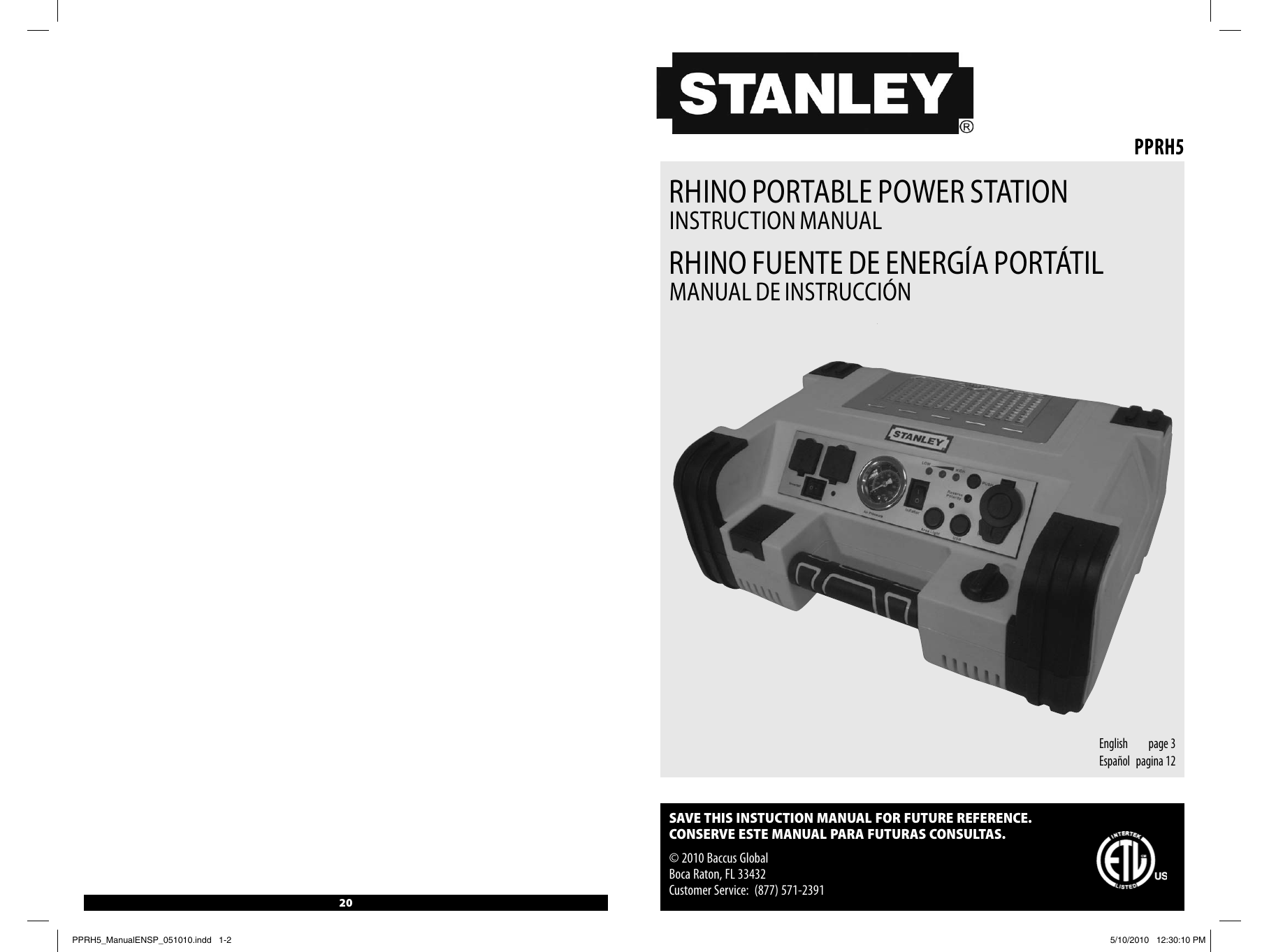 Stanley PPRH5 Instruction manual Manualzz