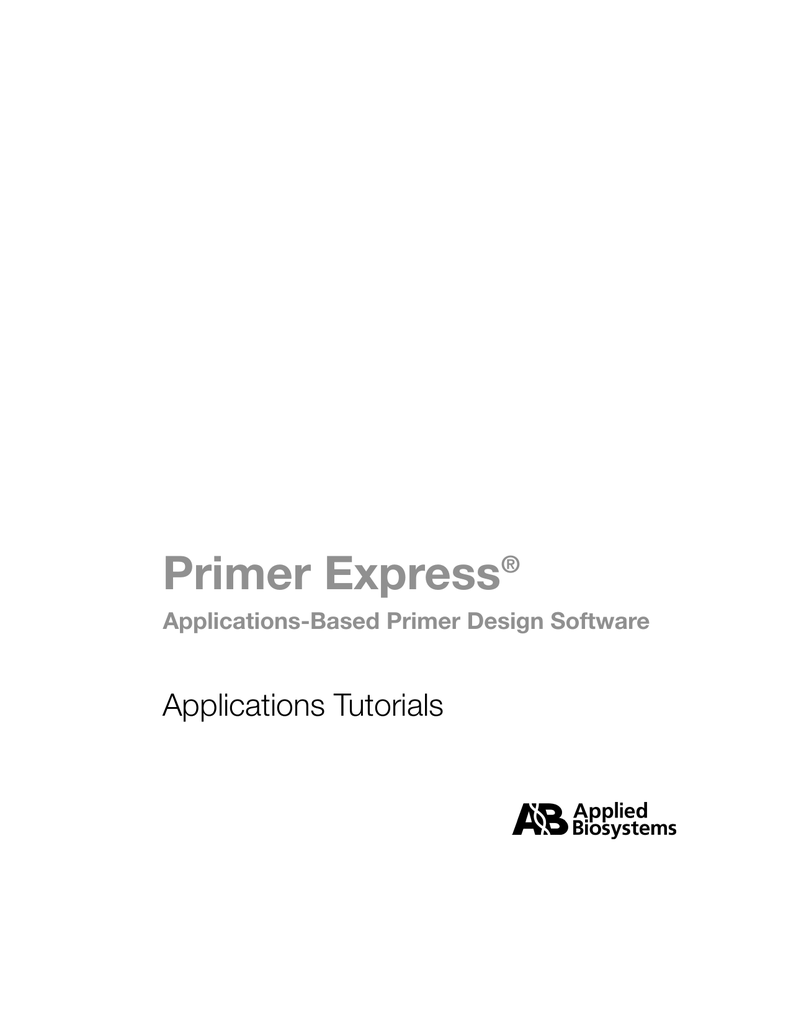 Primer Express® Manualzz