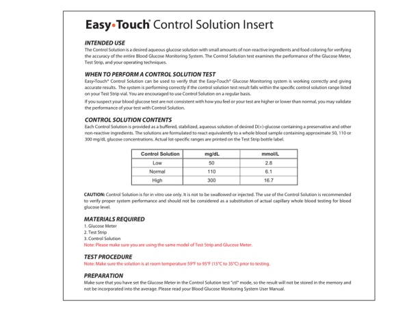 Easy Touch Control Solution Insert Manualzz