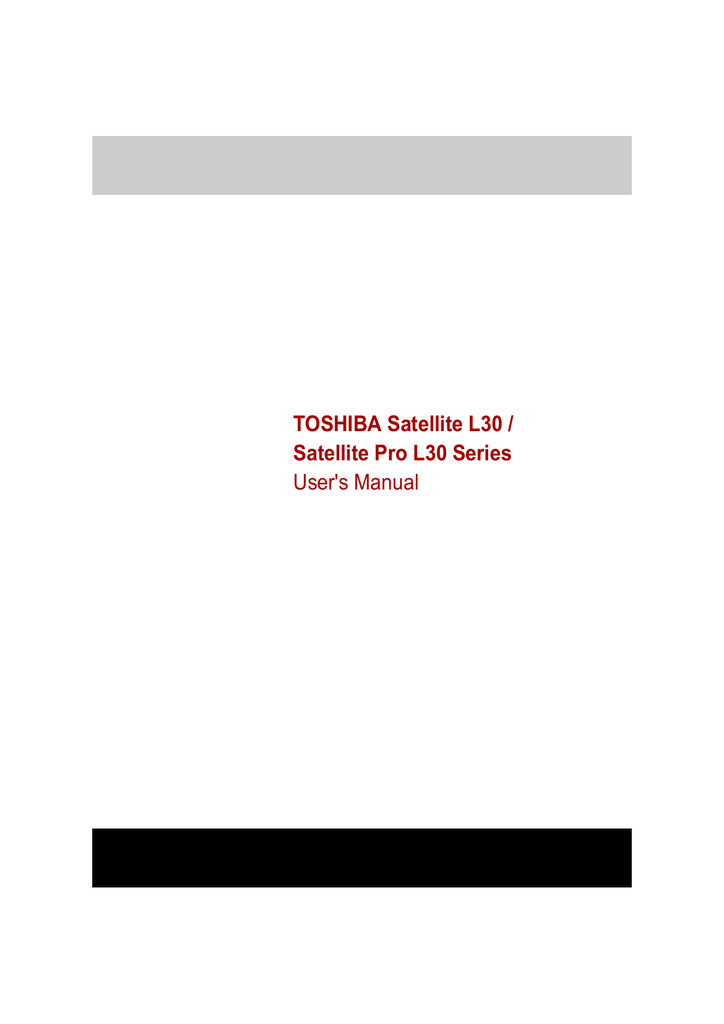L30 | User manual | Toshiba 3 | Manualzz
