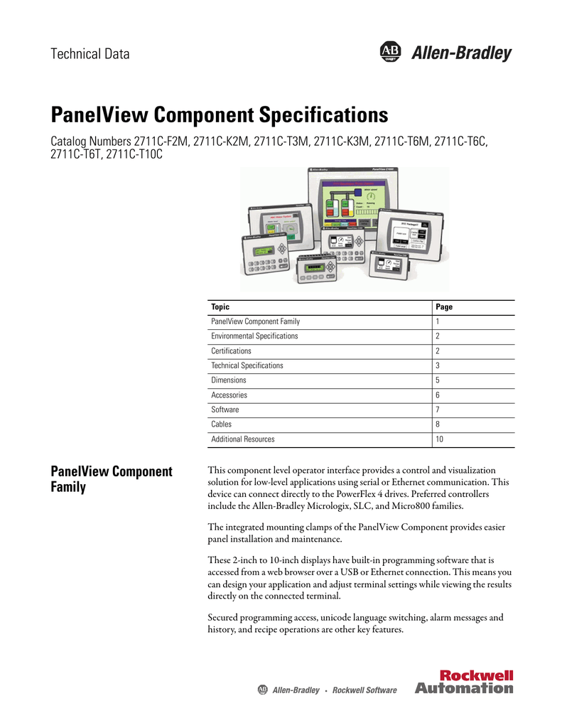 PanelView Component Specifications Manualzz