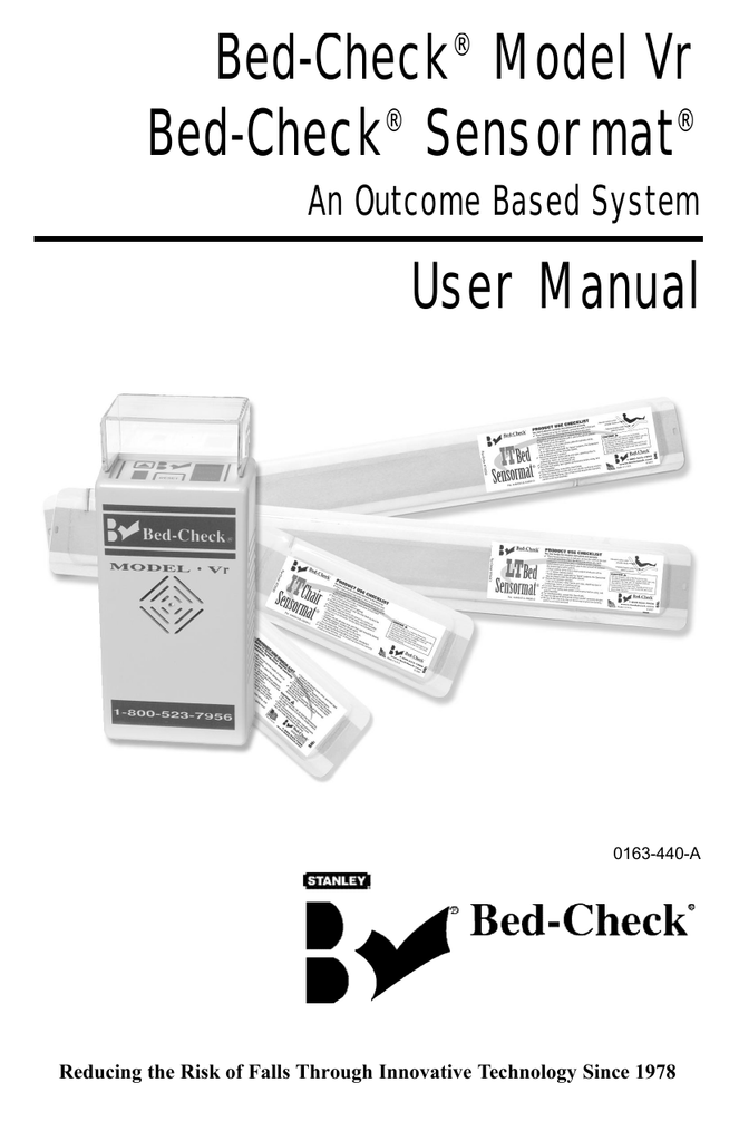 BedCheck® Model Vr BedCheck® Sensormat® User Manual Manualzz
