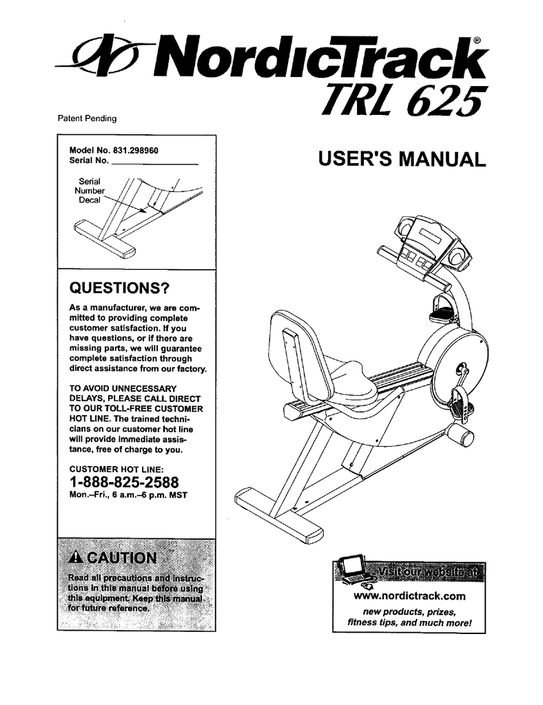 Nordictrack 831298960 Owner S Manual Manualzz