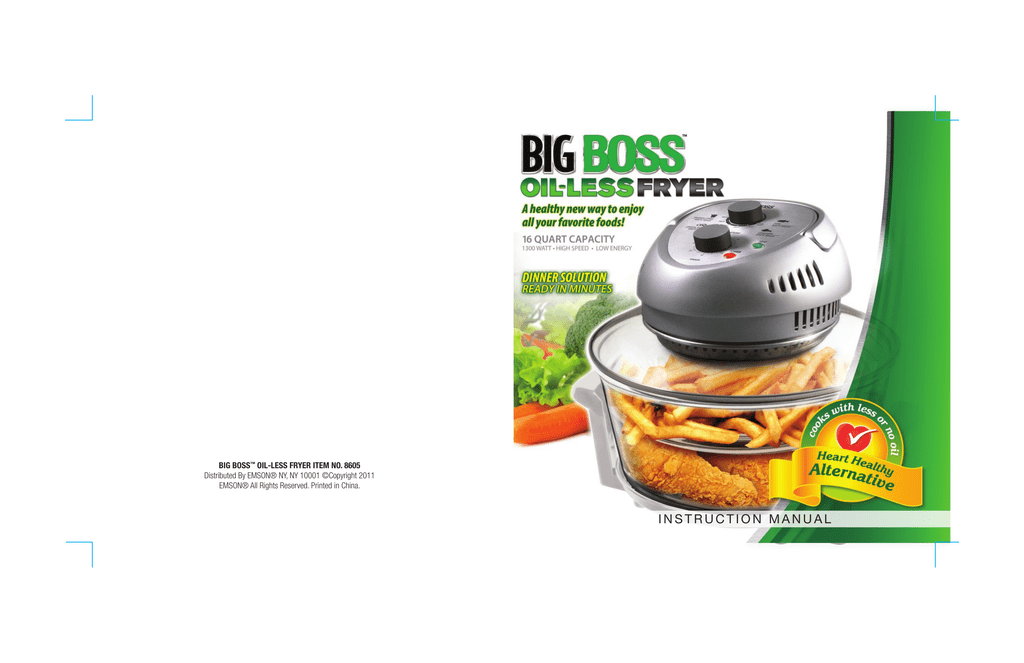 Big boss oil 2024 less fryer manual