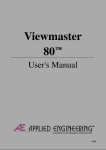 Applied Engineering Viewmaster 80 User manual
