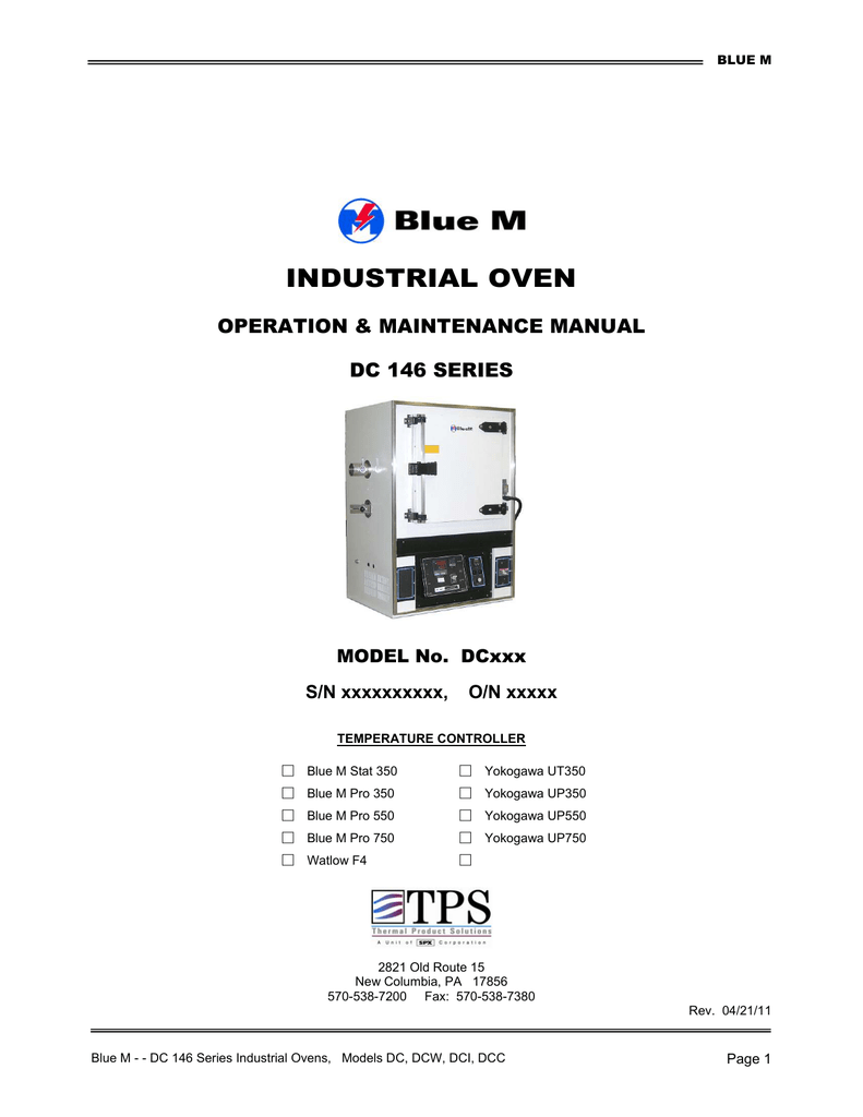 INDUSTRIAL OVEN Manualzz