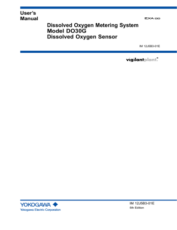 Yokogawa Dissolved Oxygen Sensor DO30G User Manual | Manualzz